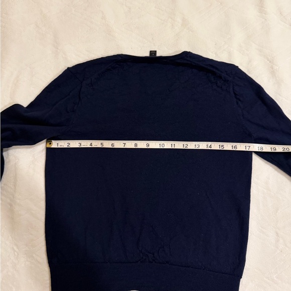 J. Crew Deep Blue Knit Top 100% merino wool - Picture 6 of 8